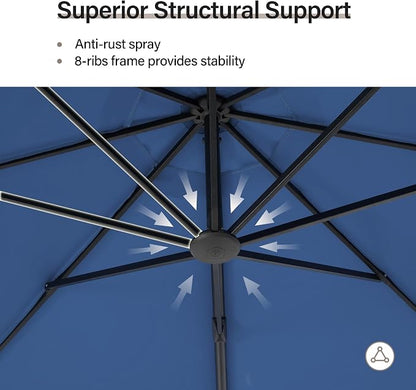 Outdoor Patio Umbrella with Base included, 12 FT Deluxe Curvy Cantilever - Image 7