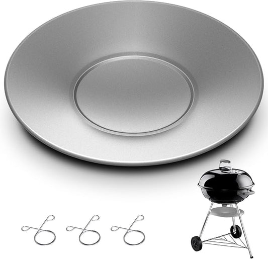 2 Pcs 11'' Diameter Ash Catcher Pan Ash Pan for Charcoal Grill Compatible with Weber for Grill Replacement Parts
