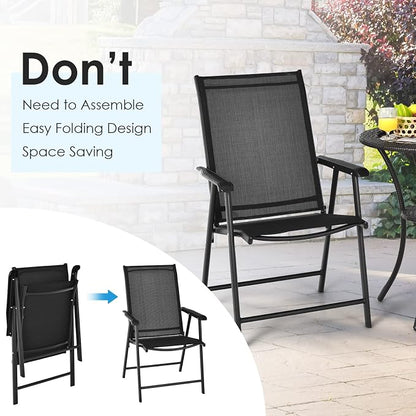 Giantex Set of 2 Patio Folding Chairs, Portable Outdoor Dining Chairs - Image 7