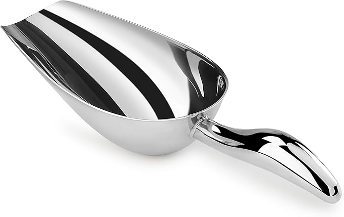 New Star Foodservice 1028515 Stainless Steel Bar Ice Flour Utility Scoop, 12-Ounce