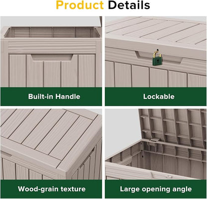 46 Gallon Outdoor Deck Box, Lockable Waterproof Outdoor Storage Boxes - Image 3