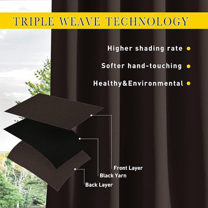 NICETOWN Gazebo Curtains Outdoor Waterproof W100 x L84 in Brown | Windproof - Image 4
