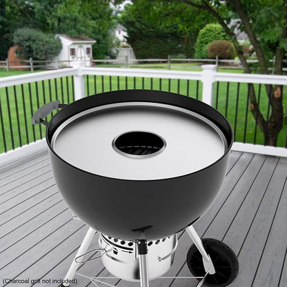 Stanbroil Round Griddle Insert for Weber 22" Kettle Charcoal Grills, Stainless Steel Flat Top Griddle Plate Plancha Kettle Grill Accessory