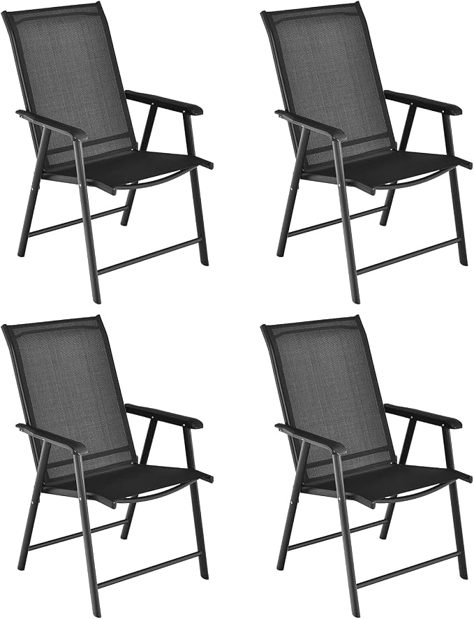GIANTEX Set of 4 Patio Folding Chairs, Outdoor Chairs by Giantex