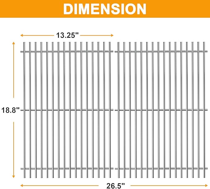 4 Burner Genesis II Grill Grates for Weber Genesis 2 GS4 E-310 E-330 E-315 E-325 S-345 Grill Replacement Parts, for Weber Genesis II/ II LX300 Series S-310 II S-335 II SE-335 II 66095 66802 Grates