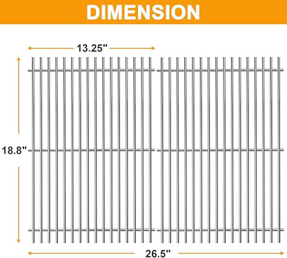 4 Burner Genesis II Grill Grates for Weber Genesis 2 GS4 E-310 E-330 E-315 E-325 S-345 Grill Replacement Parts, for Weber Genesis II/ II LX300 Series S-310 II S-335 II SE-335 II 66095 66802 Grates