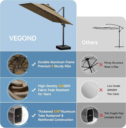 10x13 FT Patio Cantilever Umbrella - Image 3