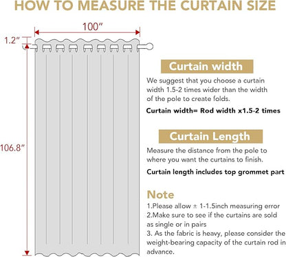 H.VERSAILTEX Linen Blackout Curtains Durable Thick Textured Linen Look 100% - Image 2