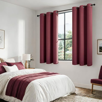 MIULEE Burgundy Red 100% Blackout Curtains - Image 6
