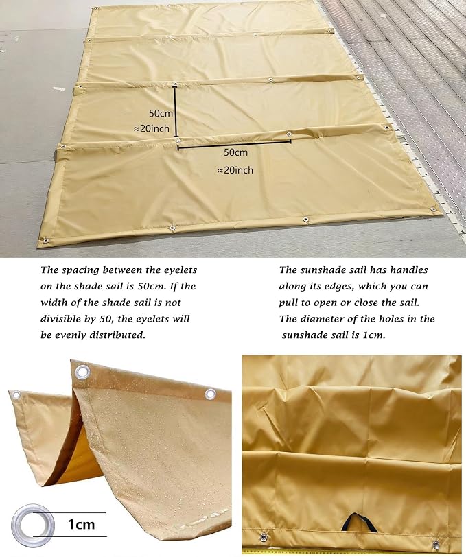 Retractable Wave Sun Shade Sail 10' x 22' Waterproof Pergola Shade Cloth Cover - Image 4
