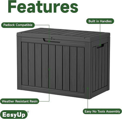 55 Gal Waterproof Resin Outdoor Storage Box UV Resistant Deck Box | Storage - Image 2