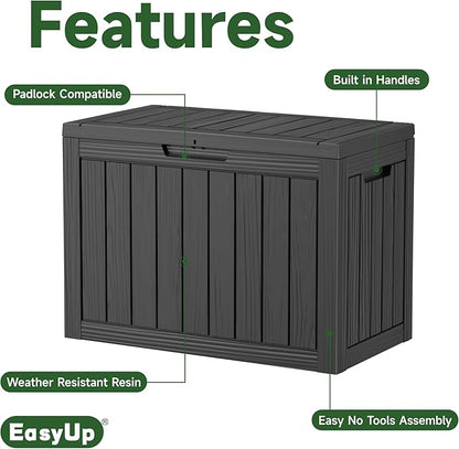 45 Gal Waterproof Outdoor Storage Box UV Resistant Deck Box | Resin storage bin - Image 4