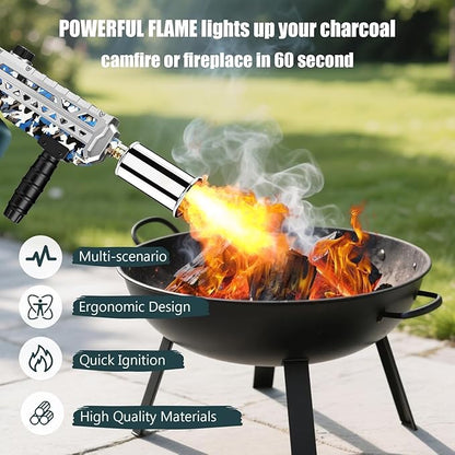 Propane Gun Torch - Powerful Grill & Cooking Blower Torch - Culinary Torch Sous Vide - Adjustable Flamethrower for BBQ, Campfire, Charcoal Wood Grills Lighter(Tank Not Included)