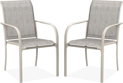 DIFY Patio Dining Chairs Set of 2, Stackable Outdoor Metal Chairs by DIFY