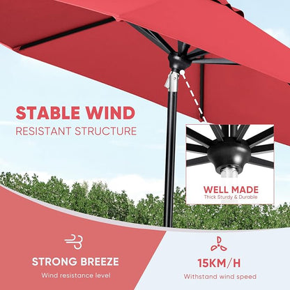 Tempera Patio Market Outdoor Table Umbrella - Image 6