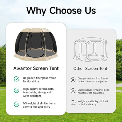 Alvantor Pop Up Screen House Tent, Instant Outdoor Gazebo - Image 2
