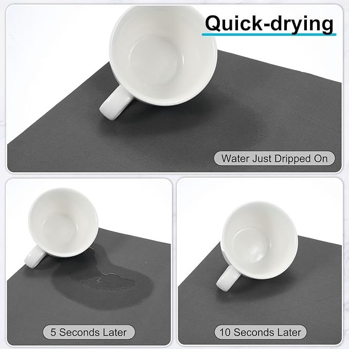 uxcell Silicone Mats for Kitchen Counter, 35.4" x 23.6" Non-Slip Countertop Protector Mat Heat Resistant Coffee Mat Waterproof Table Placemat, Dark Gray