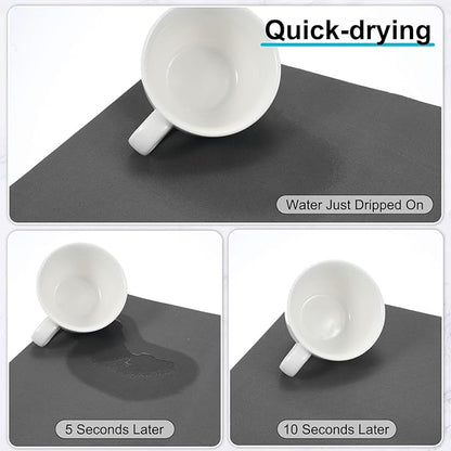 uxcell Silicone Mats for Kitchen Counter, 35.4" x 23.6" Non-Slip Countertop Protector Mat Heat Resistant Coffee Mat Waterproof Table Placemat, Dark Gray