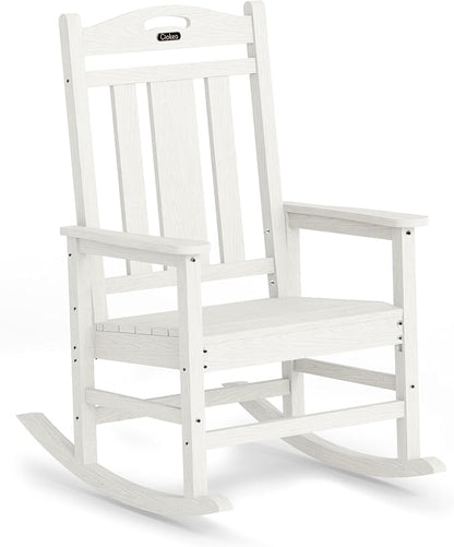 Oversized Outdoor Rocking Chair, High Back Patio Rocker by CIOKEA