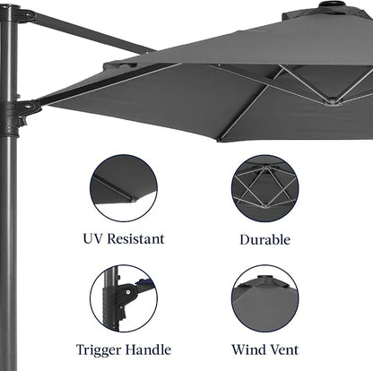 Best Choice Products 10ft Offset Cantilever Hanging Market Patio Umbrella - Image 7