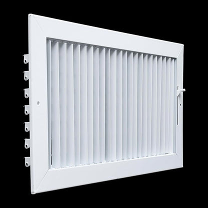 Fits 16x8 Duct Opening Steel Adjustable Air Supply Grille by Handua | Register Vent Cover Grill for Sidewall and Ceiling | White | Outer Dimensions: 17.75" X 9.75"