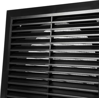 Black 6" Inch Ventilation Grille - Inside/Outside use - (Flange 5.9"Ø/Cover 8"x8") - Air Vent Louver - Exhaust Hood - Available 3 Sizes / 4 Colors.