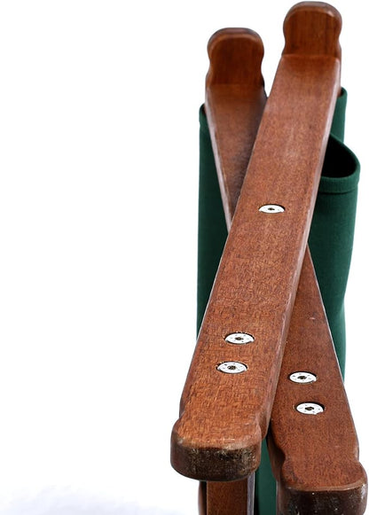 BYER OF MAINE Pangean Folding Stool – Canvas Camp & Wood Camp Stool for Portable & Outdoor Seating in Forest Green