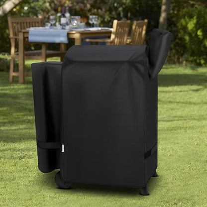 SunPatio Grill Cover for Traeger 22 Series, Heavy Duty Waterproof Wood Pellet Smoker Cover, UV Resistant Full Length BBQ Protector, Compatible with Lil' Tex Grill and More, All Weather Protection