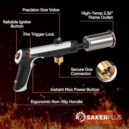 Propane Torch, Adjustable Flame Propane Torch, Precision High Heat Blow Torch, Christmas Gift for Grilling, Charcoal Ignition, Culinary Tasks & Home Improvement (10)