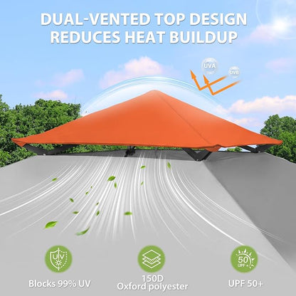 EAGLE PEAK 13x13 Pop Up Canopy Tent, Auto Extended Eaves, Heavy Duty Outdoor - Image 2