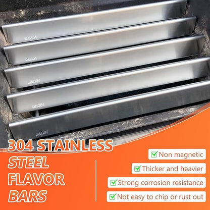 QuliMetal 24.5 Inch Flavorizer Bars for Weber Genesis 300 Series Grills with Side Controls Knobs, Genesis E310 E320 S310 S320 EP310 EP320, 304 Stainless Steel Heat Plates for Weber 7539 7540