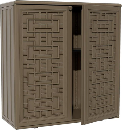 ZZM HDPE Outdoor Storage Shed, Outdoor Plastic Storage Cabinet, Horizontal by ZZM