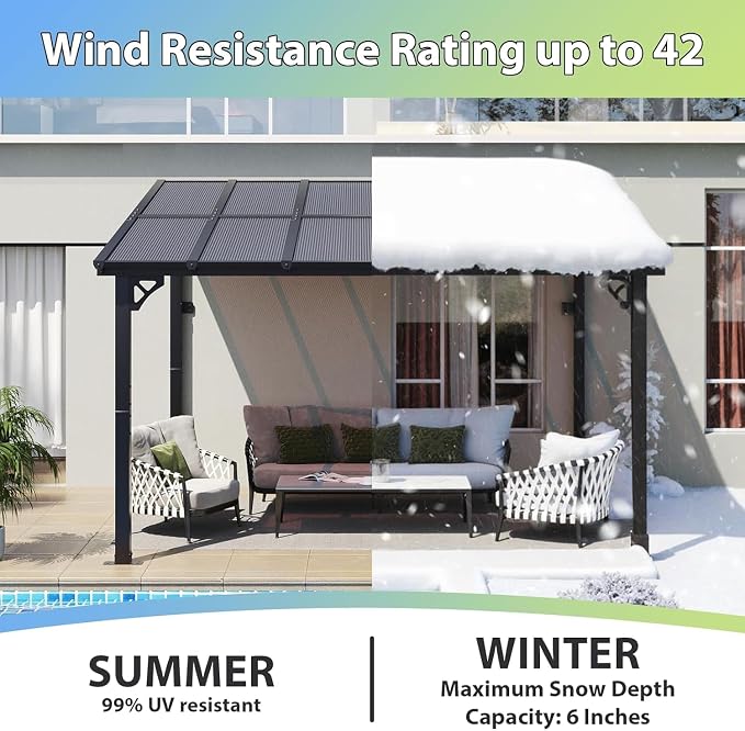 Aoxun 12’x10’ Gazebo with Aluminum Frame & Polycarbonate Panel, Outdoor Patio - Image 3