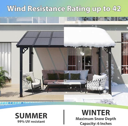 Aoxun 12’x10’ Gazebo with Aluminum Frame & Polycarbonate Panel, Outdoor Patio - Image 3