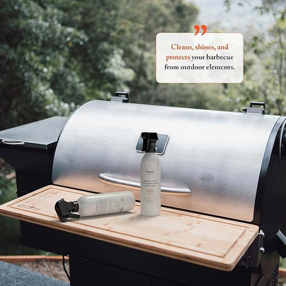 Bayes High-Performance Stainless Steel BBQ Exterior Cleaner and Protectant - Cleans, Shines and Protects Stainless Steel Barbecue Surfaces, Shields from Outdoor Elements - 16 oz, 6 Pack