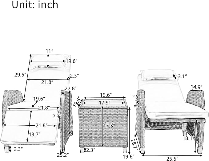 Outdoor Recliners Chair Set of 2 - Image 7