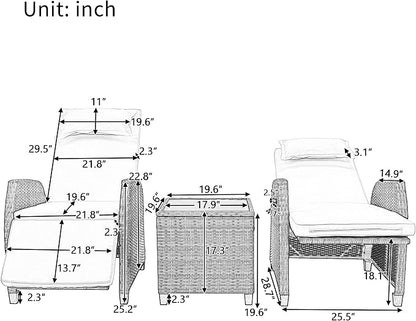 Outdoor Recliners Chair Set of 2 - Image 7