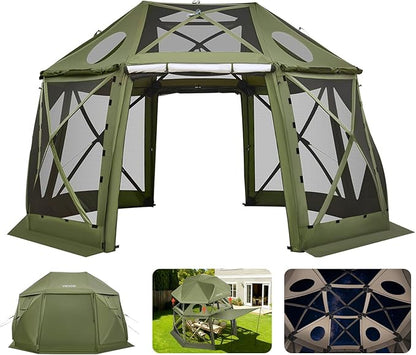 VEVOR Pop up Gazebo Screen Tent, 13 x 13 ft, 13-Sided Spherical Camping Canopy by VEVOR