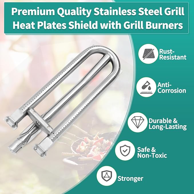 Ceramic Rod Radiant Tray for DCS Grill Parts Replacement Stainless Steel Grill Heat Plates Grill Burners Briquette Tray for 27DBQR, DCS36 BGB36-BQARL, DCS48 BGB48-BQARN, DCS27FS-BQR