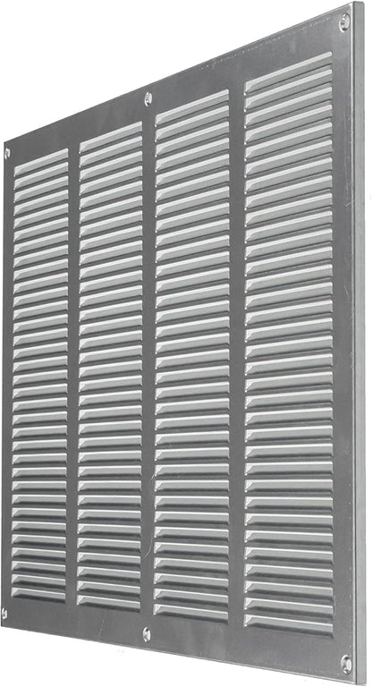 Repa Market Air Vent Cover 16x12 Inch (Outer Dimensions) Galvanized Steel Louvered Grill Cover with Mesh Screen/Wall or Ceiling Vent/HVAC Register for Indoor and Outdoor Ventilation