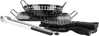 Grill Topper BBQ Grilling Matte Black Pan/Tray 5-Pcs Value Pack
