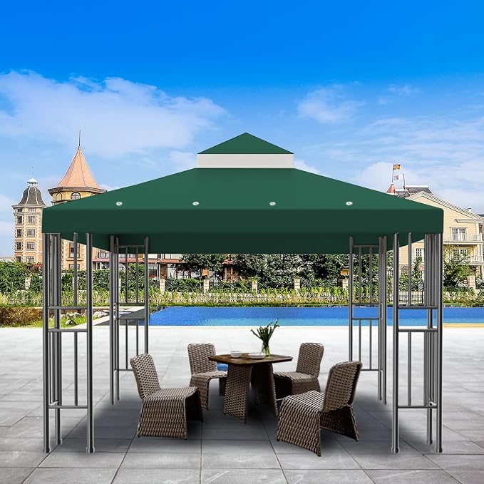 Sumfaller 10x10 FT Gazebo Replacement Canopy Top Cover | Double Tiered Canopy - Image 7