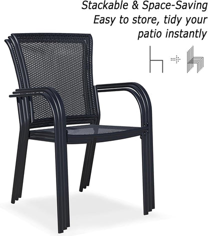 Patio Dining Chairs Set of 4, Metal Mesh Patio Furniture Set - Image 4