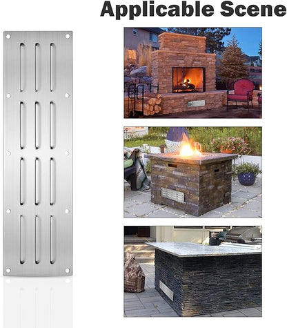 Stanbroil Stainless Steel Venting Panel for Grill Accessory, 15" by 4-1/2"