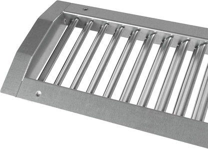 Repa Market 13" x 5" Inch Air Exhaust Grille for Round Ducts - Adjustable Louvre Blade - Galvanized Air Supply Vent Cover - Side Fit Round Surface Canal Ducting from 9.84" to 35.43" Inches