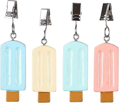 TwoFish Home Set of 4 Colorfue Ice Cream Tablecloth Clamps Handicraft TICE Cream Tablecloth Clamps Pack of 4