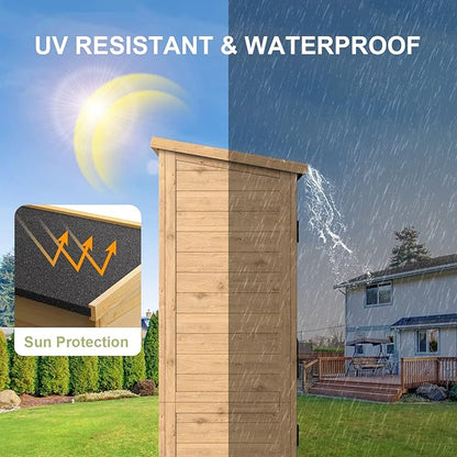 Gizoon Outdoor Cabinet, Waterproof Roof, Double Lockable Wooden Shed | 2 - Image 6