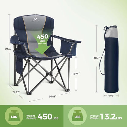 LET'S CAMP Folding Camping Chair Oversized Heavy Duty Padded Outdoor Chair | - Image 3
