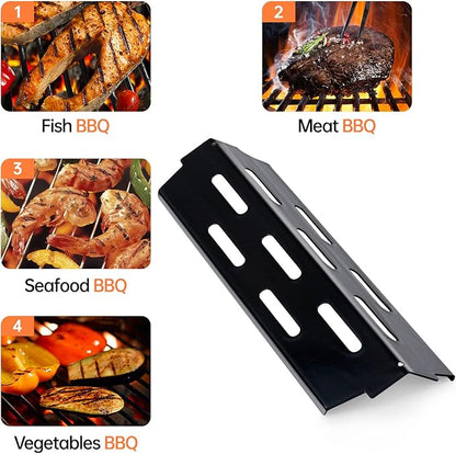 Porcelain-Enameled Grill Flavorizer Bar Heat Plates with 2 Pack Stainless Steel Cooking Grates Grill Replacement Parts for Weber Genesis II 300 Series E-310 E-315 E-330 E-335 S-310 S-335