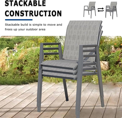 Outdoor Patio Chairs Set of 4, Lightweight Patio Set - Image 2